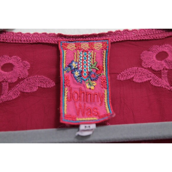 Johnny Was Pink Short Dress/Long Blouse Lace Embroidered Long Sleeves Size M - Picture 5 of 10